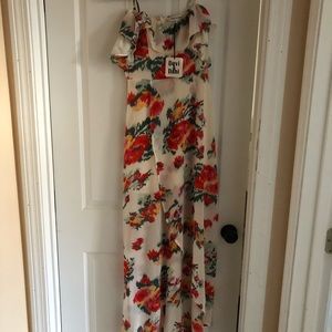 NWT floral off shoulder high-low dress S